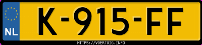 Kenteken afbeelding van K915FF, zwarte Tesla Model 3 Standard Range