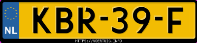 Kenteken afbeelding van KBR39F, witte Tesla Model 3 Standard Range Rwd