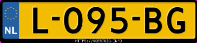 Kenteken afbeelding van L095BG, witte Tesla Model 3