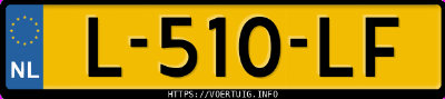Kenteken afbeelding van L510LF, witte Tesla Model 3 Standard Range