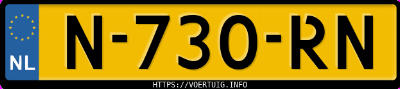 Kenteken afbeelding van N730RN, grijze Tesla Model 3 Standard Range Rwd