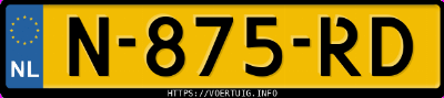 Kenteken afbeelding van N875RD, zwarte Tesla Model Y Long Range
