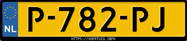 Kenteken afbeelding van P782PJ, zwarte Tesla Model Y