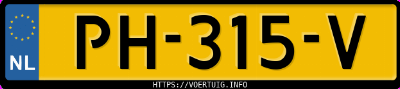 Kenteken afbeelding van PH315V, blauwe Tesla Model S 75