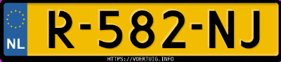 Kenteken afbeelding van R582NJ, grijze Tesla Model 3 Long Range Dual Motor