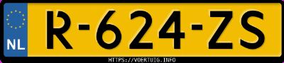 Kenteken afbeelding van R624ZS, zwarte Tesla Model 3 Standard Range Rwd