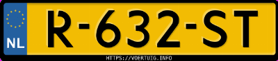 Kenteken afbeelding van R632ST, witte Tesla Model Y Standard Range Rwd