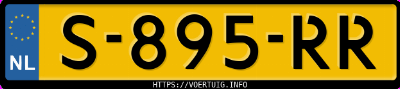 Kenteken afbeelding van S895RR, witte Tesla Model Y Long Range Awd