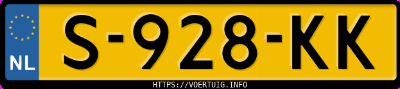 Kenteken afbeelding van S928KK, rode Tesla Model Y Standard Range Rwd