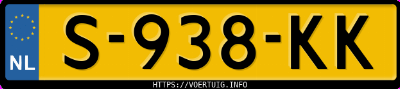 Kenteken afbeelding van S938KK, witte Tesla Model Y Standard Range Rwd