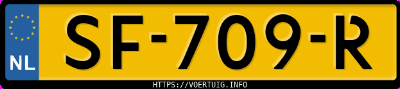 Kenteken afbeelding van SF709R, grijze Tesla Model X 100d