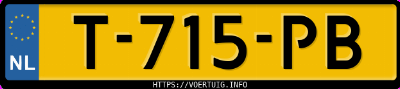 Kenteken afbeelding van T715PB, witte Tesla Model Y Standard Range Rwd