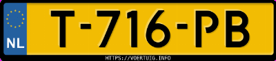 Kenteken afbeelding van T716PB, witte Tesla Model Y Standard Range Rwd