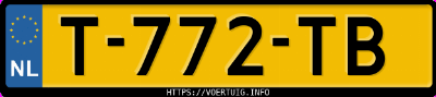 Kenteken afbeelding van T772TB, zwarte Tesla Model Y Performance Awd