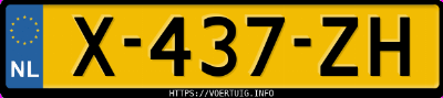 Kenteken afbeelding van X437ZH, zwarte Tesla Model Y