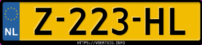 Kenteken afbeelding van Z223HL, zwarte Tesla Model Y Standard Range Rwd