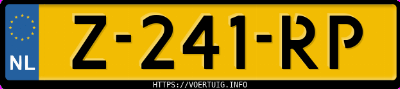 Kenteken afbeelding van Z241RP, rode Tesla Model Y Standard Range Rwd