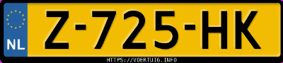 Kenteken afbeelding van Z725HK, witte Tesla Model Y Standard Range Rwd