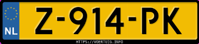 Kenteken afbeelding van Z914PK, zwarte Tesla Model Y Standard Range Rwd