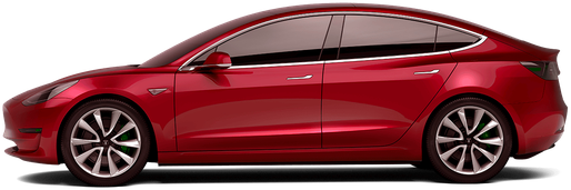 Afbeelding van G001DX, rode Tesla Model 3 Standard Range Plus sedan
