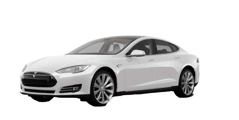Afbeelding van G048DB, witte Tesla Model S hatchback