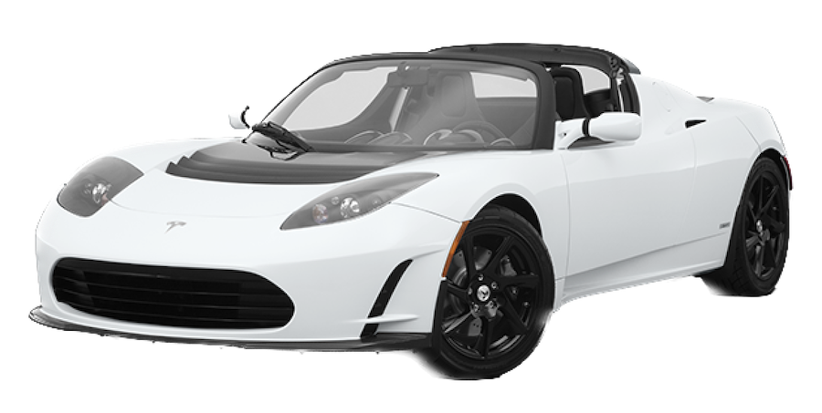Afbeelding van 15KZH4, witte Tesla Roadster cabriolet