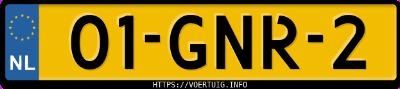Kenteken afbeelding van 01GNR2, witte Toyota Yaris