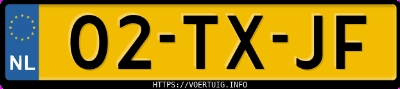 Kenteken afbeelding van 02TXJF, grijze Toyota Auris 1.6 Mmt