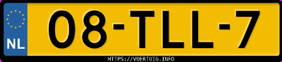 Kenteken afbeelding van 08TLL7, rode Toyota Yaris