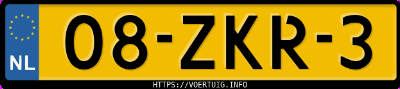 Kenteken afbeelding van 08ZKR3, witte Toyota Prius