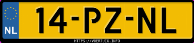 Kenteken afbeelding van 14PZNL, grijze Toyota Yaris