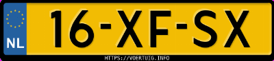 Kenteken afbeelding van 16XFSX, zwarte Toyota Yaris