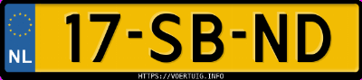 Kenteken afbeelding van 17SBND, blauwe Toyota Yaris 1.3