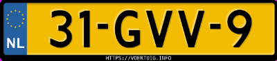 Kenteken afbeelding van 31GVV9, grijze Toyota Auris 1.6