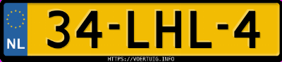 Kenteken afbeelding van 34LHL4, grijze Toyota Yaris 1.33