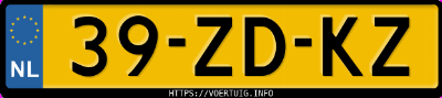Kenteken afbeelding van 39ZDKZ, blauwe Toyota Yaris