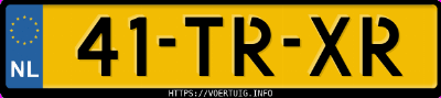 Kenteken afbeelding van 41TRXR, grijze Toyota Corolla Verso