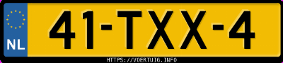 Kenteken afbeelding van 41TXX4, grijze Toyota Auris