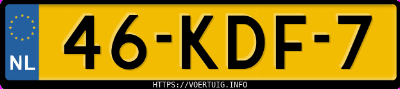 Kenteken afbeelding van 46KDF7, grijze Toyota Prius