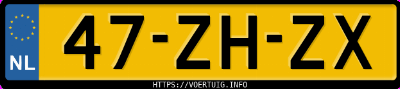 Kenteken afbeelding van 47ZHZX, grijze Toyota Yaris