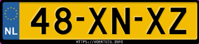 Kenteken afbeelding van 48XNXZ, grijze Toyota Prius