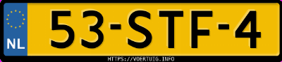 Kenteken afbeelding van 53STF4, rode Toyota Aygo 1.0