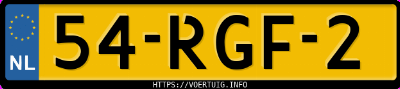 Kenteken afbeelding van 54RGF2, grijze Toyota Aygo