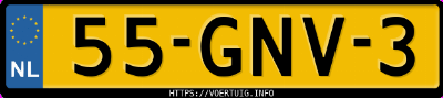 Kenteken afbeelding van 55GNV3, zwarte Toyota Avensis 1.8