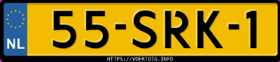 Kenteken afbeelding van 55SRK1, witte Toyota Aygo 1.0