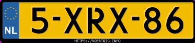 Kenteken afbeelding van 5XRX86, grijze Toyota Aygo 1.0