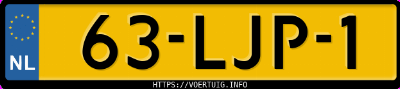 Kenteken afbeelding van 63LJP1, zwarte Toyota Verso