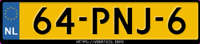 Kenteken afbeelding van 64PNJ6, blauwe Toyota Aygo 1.0