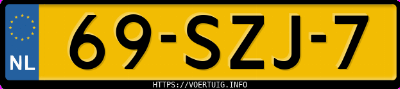 Kenteken afbeelding van 69SZJ7, blauwe Toyota Avensis 1.8