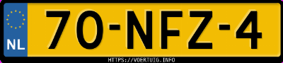 Kenteken afbeelding van 70NFZ4, groene Toyota Hiace 2 4d Emotion